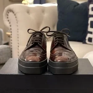 PRADA SPAZZOLATO FUME ダービーシューズ Prada | Shoes | Prada Tabacco Spazzolato Fume Oxfords | Poshmark